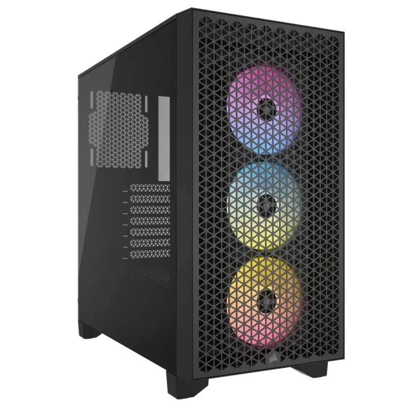 CORSAIR 3000D RGB Airflow ATX 中塔機箱 強化玻璃 - 黑色