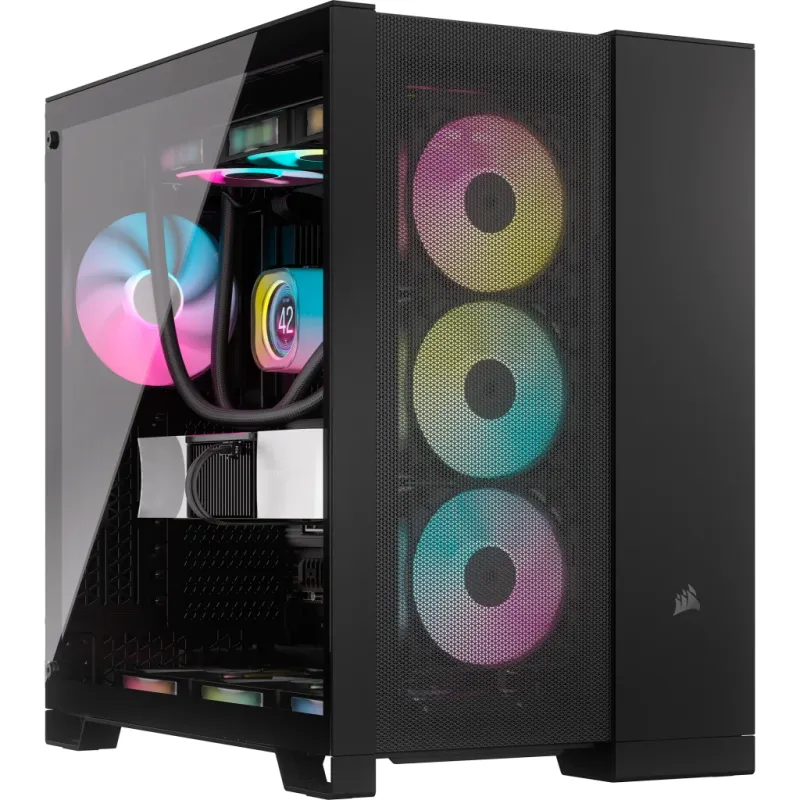 CORSAIR 6500D Airflow EATX 中塔機箱 強化玻璃 Dual Chamber - 黑色
