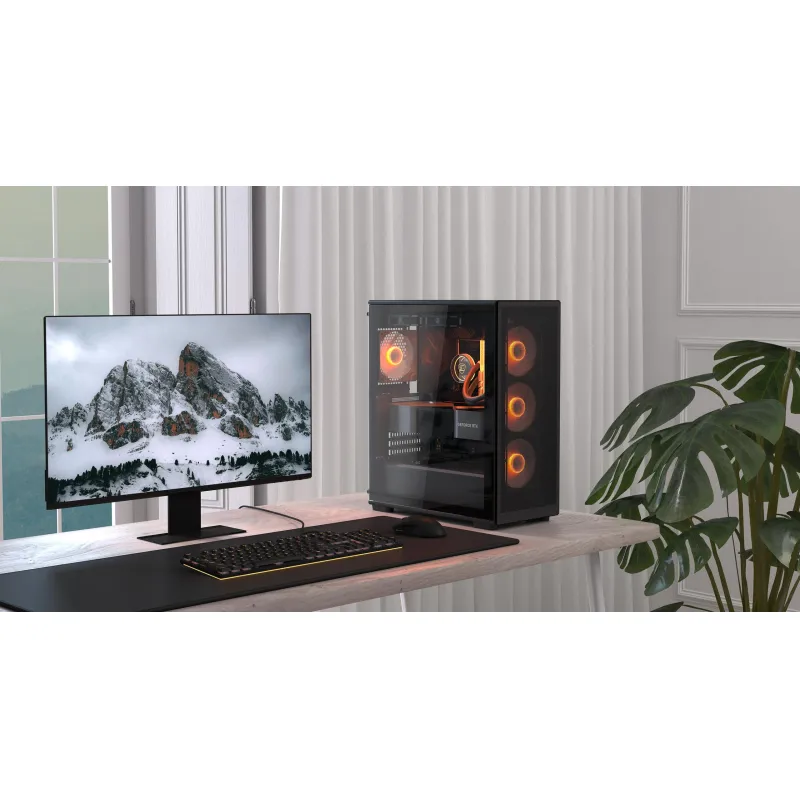 【新品推薦】Cougar MX220 RGB Case  電競側透玻璃機箱 - 送4把ARGB風扇 (黑/白) - 黑色