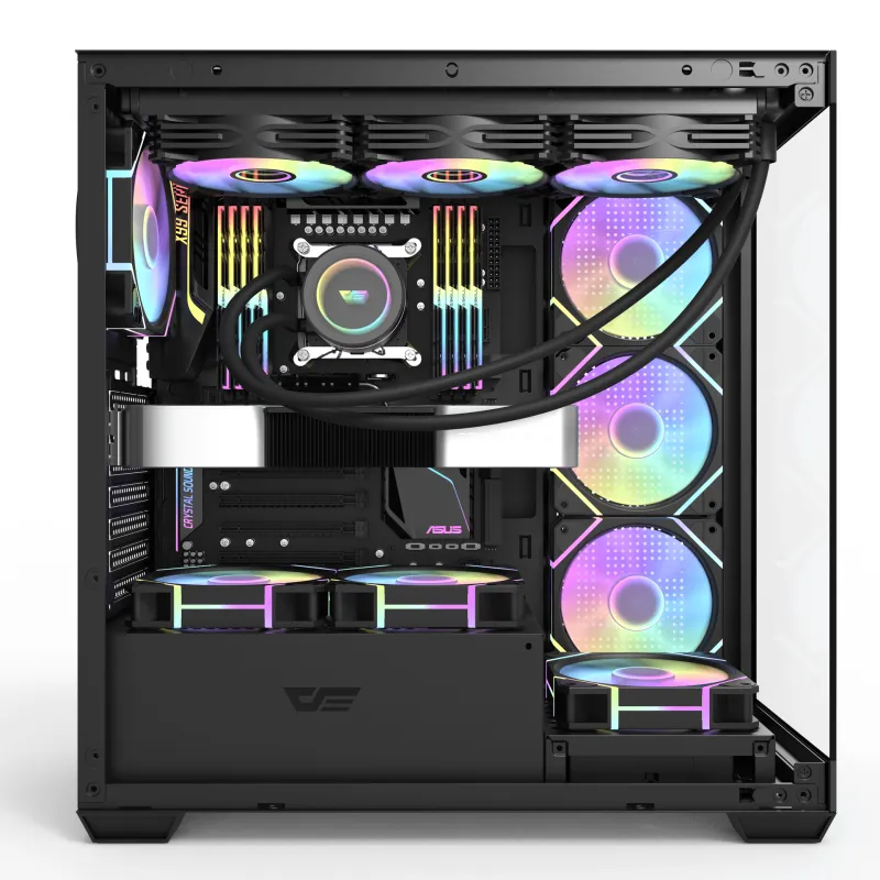 【八週年大激減】【跟四把風扇】DARKFLASH DS900 Glass窄身全海景 MID-TOWER ATX CASE - 黑色
