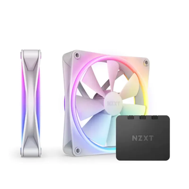 NZXT F140 RGB DUO 140mm 風扇 - Black 黑色/白色 (Twin Pack 兩件裝) - 黑色