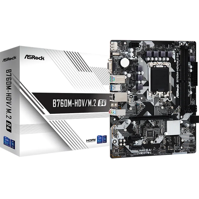 ASRock 華擎 B760M-HDV/M.2 D4 MATX 主機板 (DDR4)