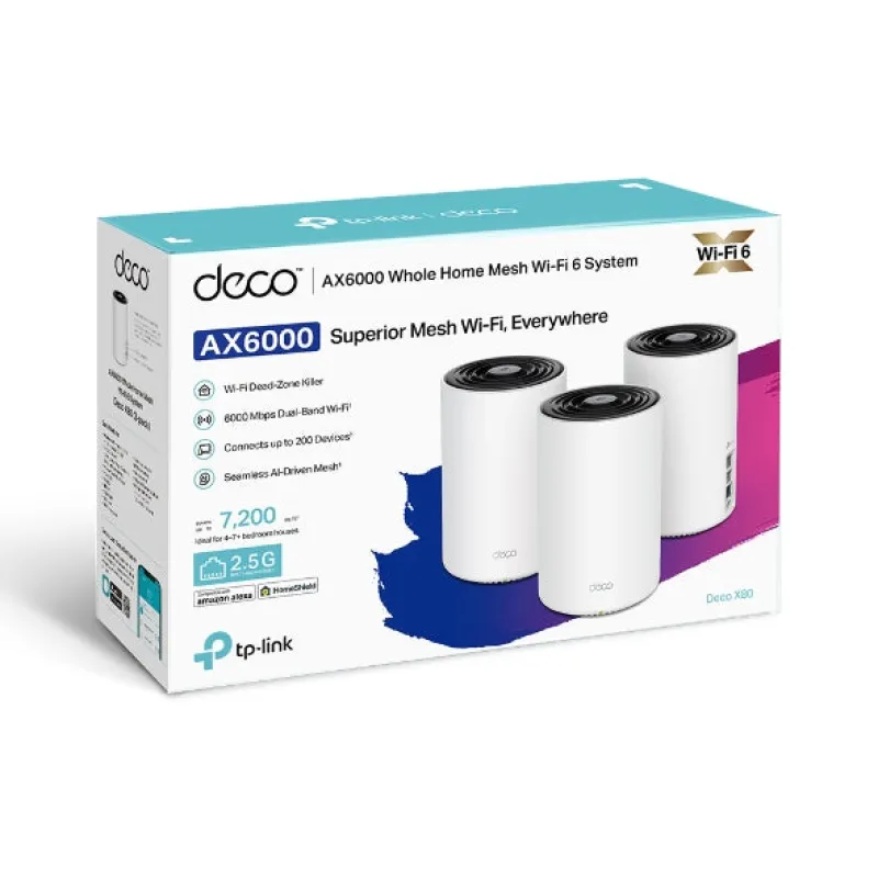 TP-Link Deco X80 AX6000雙頻WiFi 6 Mesh系統 - 1件裝