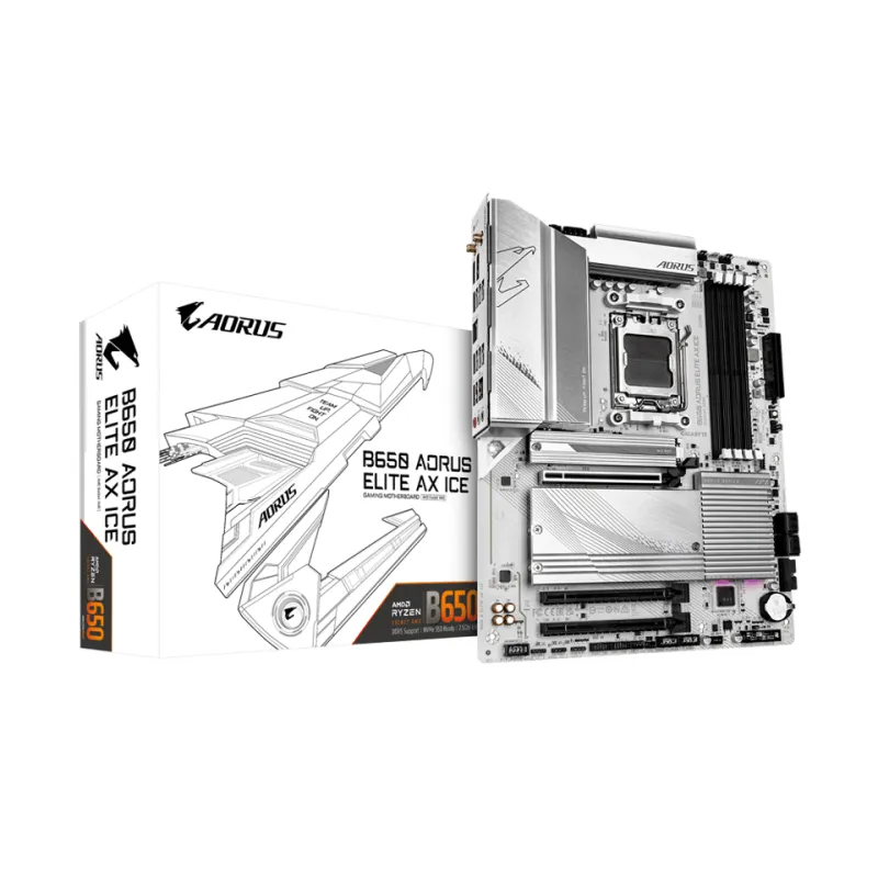 全白 GIGABYTE 技嘉 B650 AORUS ELITE AX ICE ATX 主機板 (DDR5)