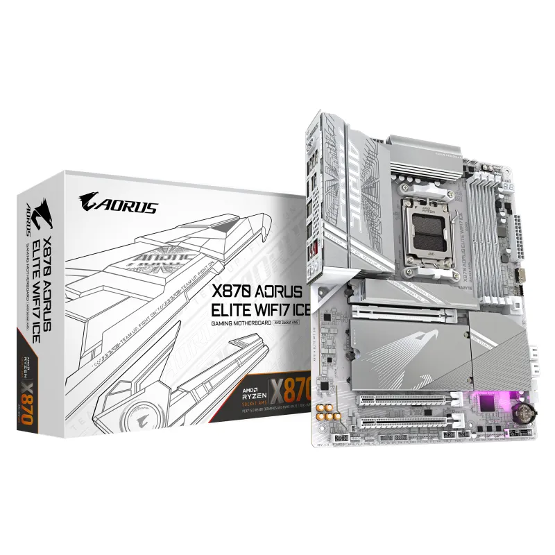 GIGABYTE 技嘉 X870 AORUS ELITE WIFI7 ICE 白色 ATX 主機板 (DDR5)