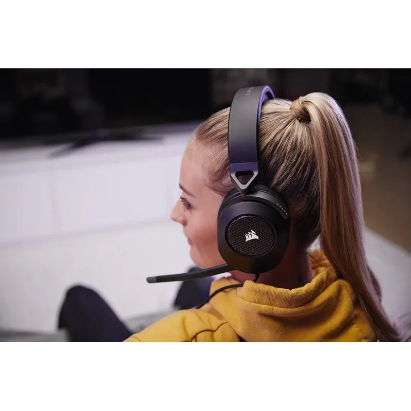 Corsair HS65 Dolby Audio 7.1  遊戲耳機 (Black/White) - 黑色