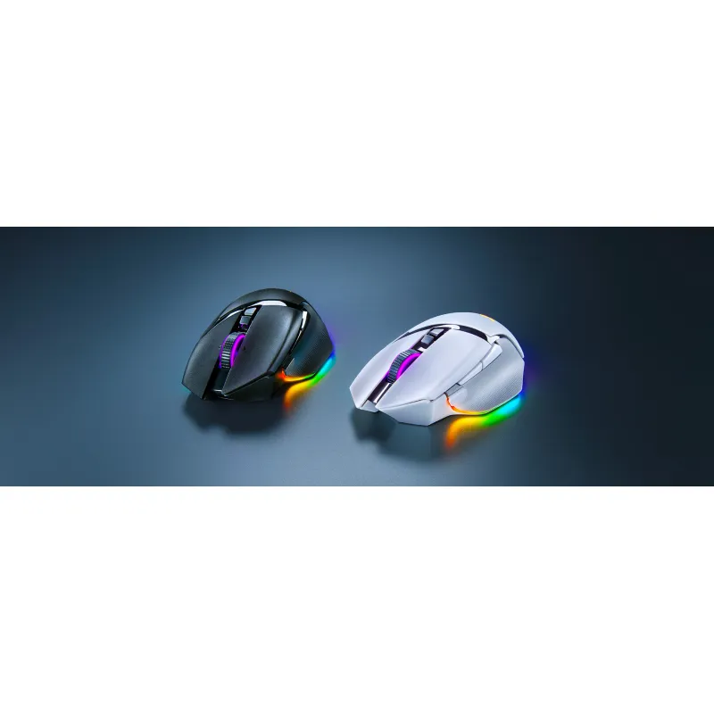 Razer Basilisk V3 Pro 人體工學無線遊戲滑鼠 (黑/白) - 黑色