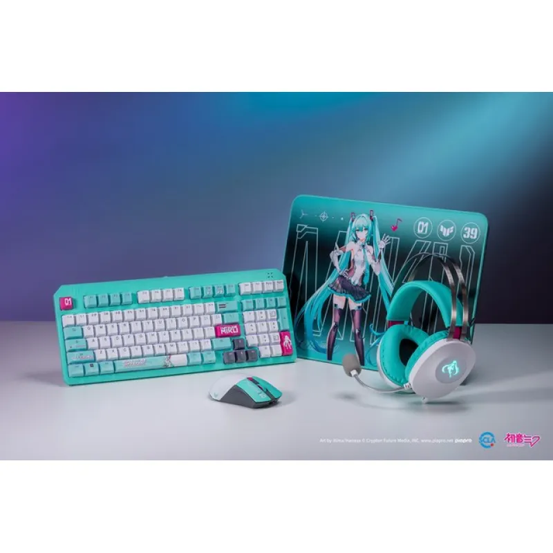 ASUS MIKU 初音未來TUF GAMING X HATSUNE MIKU初音未來 鍵盤 / 滑鼠 / 耳機 / 鼠墊 套裝 - 青