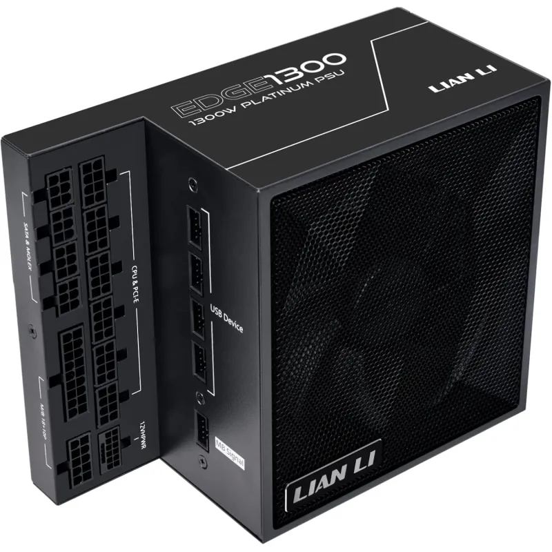 LIAN LI 聯力 EDGE 1300W 80Plus Platinum Fully Modular 鉑金牌 全模組 主機電源 黑/白 ATX3.1 - 黑色