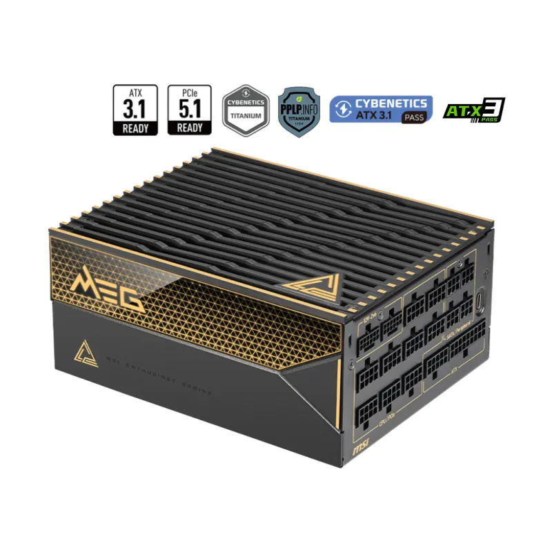 MSI MEG Ai1600T PCIE5 1600W 80Plus Titanium 鈦金牌 全模組 主機電源 (10年保)