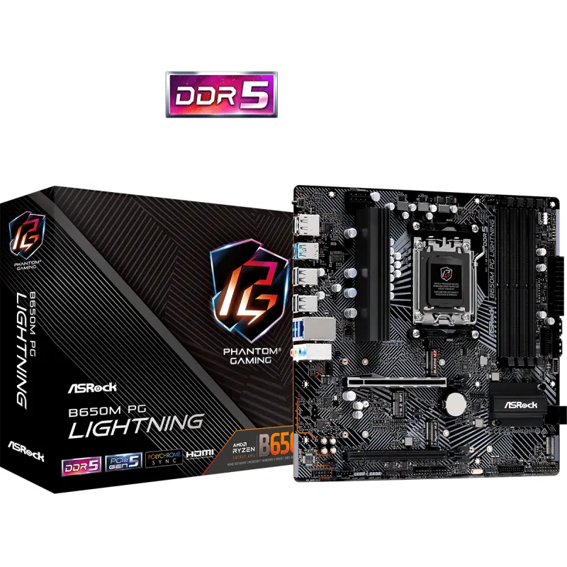 ASRock 華擎 B650M PG Lightning WiFi MATX 主機板 (DDR5)