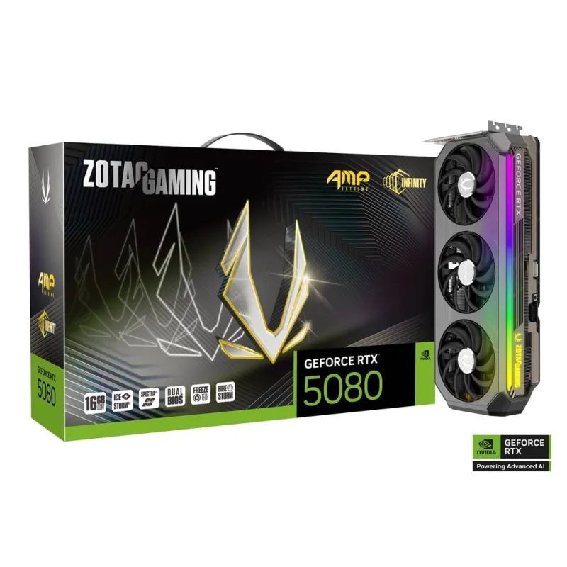 【夏日優惠】ZOTAC GAMING GeForce RTX 5080 AMP Extreme INFINITY 16GB 顯示卡
