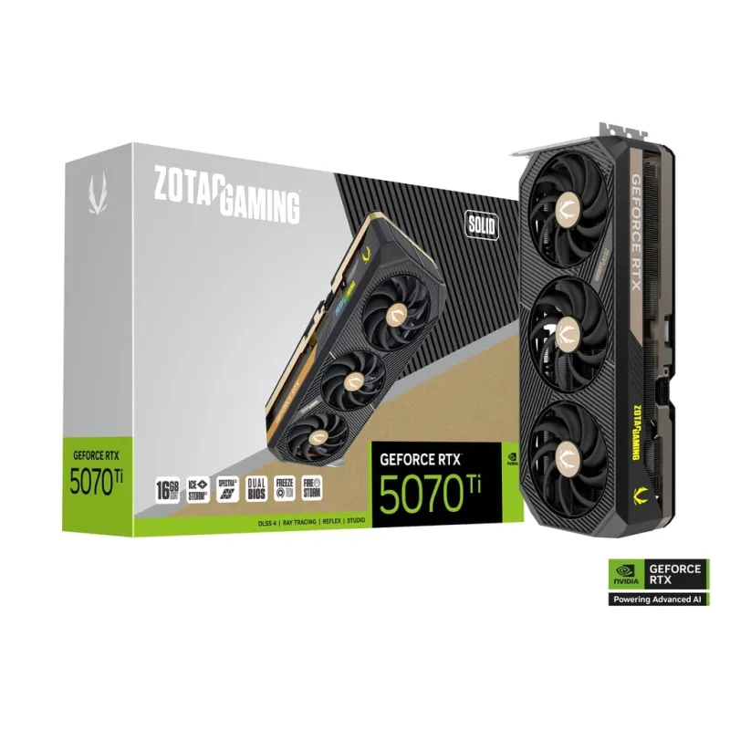 ZOTAC GAMING GeForce RTX 5070 Ti SOLID 16GB 顯示卡