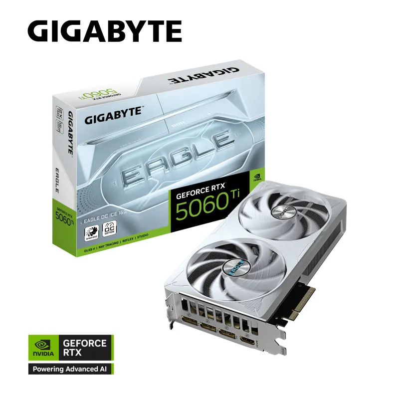 GIGABYTE 技嘉 EAGLE ICE GeForce RTX 5060 Ti OC ICE 16G 白色顯示卡