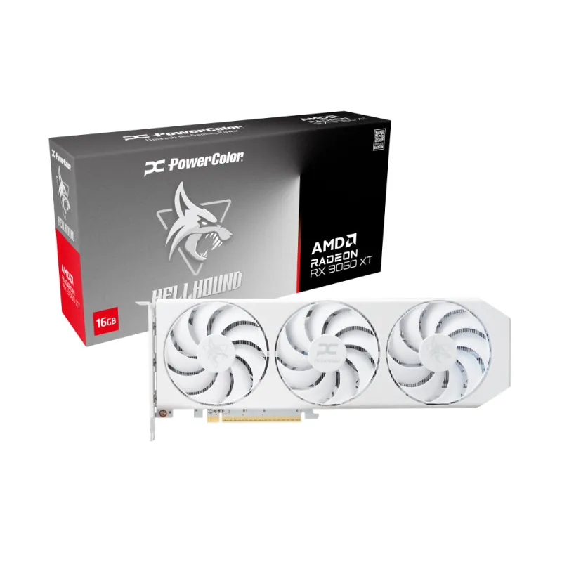 POWERCOLOR HELLHOUND WHITE RX9060XT 16GB GDDR6 顯示卡
