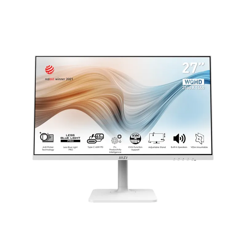 MSI 微星Modern  MD272QXPW MONITOR 顯示器 (27" 2K IPS 100Hz 1ms 可90度旋轉 / 可調升降 內置喇叭)