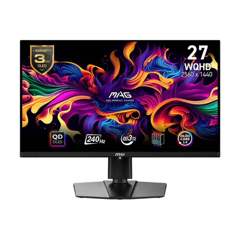 MSI 微星 MAG 271QPX QD-OLED E2 MONITOR電競 顯示器 (27" 240Hz 2K WQHD QD-OLED 0.03ms ClearMR 13000 TYPE-C ) - 2560 x 1440