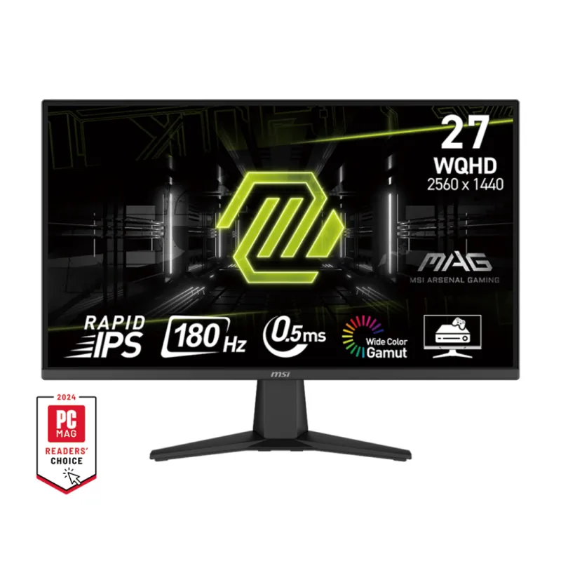 【八週年大激減】MSI 微星 MAG 275QF 電競顯示器 (27 吋 / WQHD / 0.5ms 180Hz / RAPID IPS / Adaptive-Sync ) - 2560 x 1440