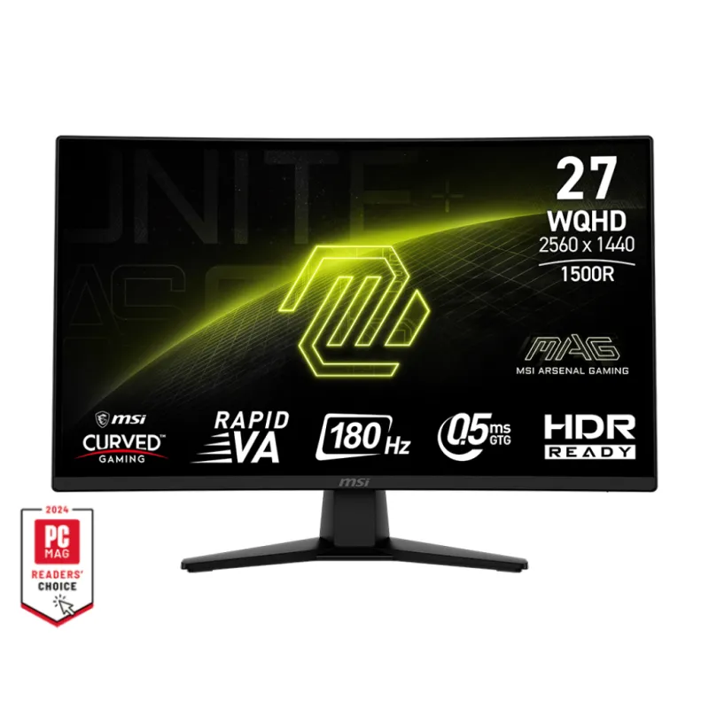 【八週年大激減】MSI 微星 MAG 274CQF MONITOR 曲面顯示器 27" 2K VA 180Hz 1ms Curved 1500R - 2560x1440