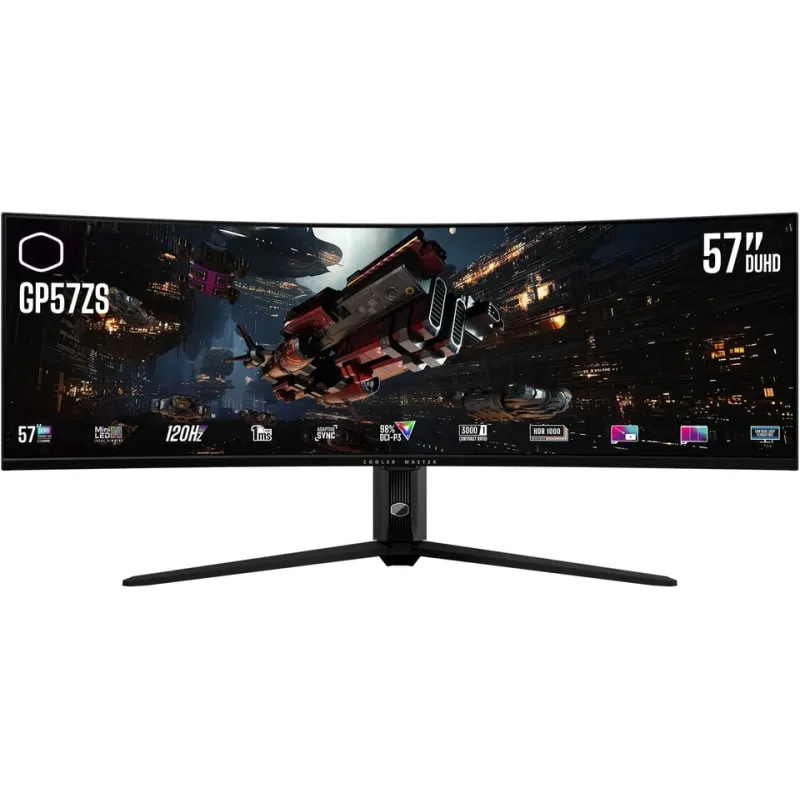 Cooler Master GP57ZS 曲面電競顯示器 57" 4K UHD 120Hz MiniLED VA 內置喇叭 90w TypeC - 7680 x 2160