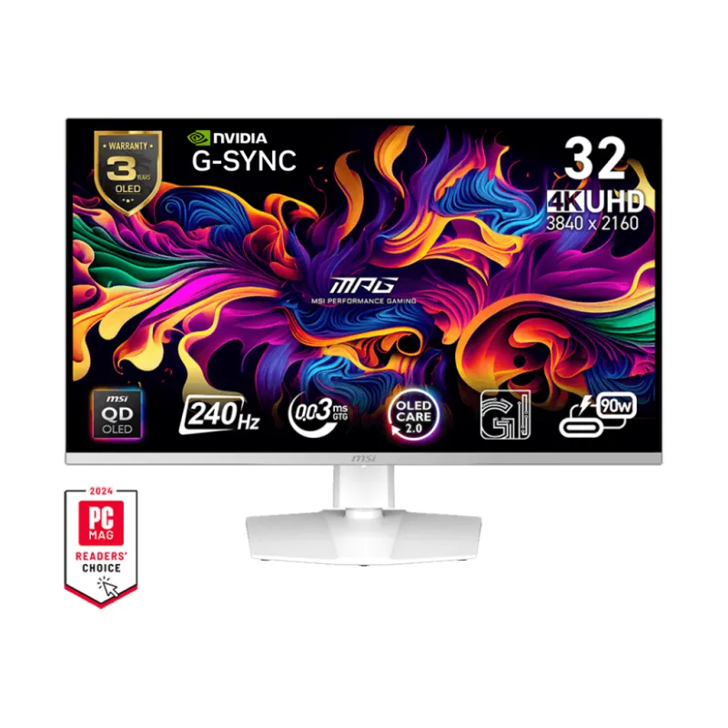 MSI MP32QOW 32" MONITOR  量子點電競顯示器 (4K UHD 240Hz 0.03ms QD-OLED 10 bits ClearMR 13000 True White 400 )