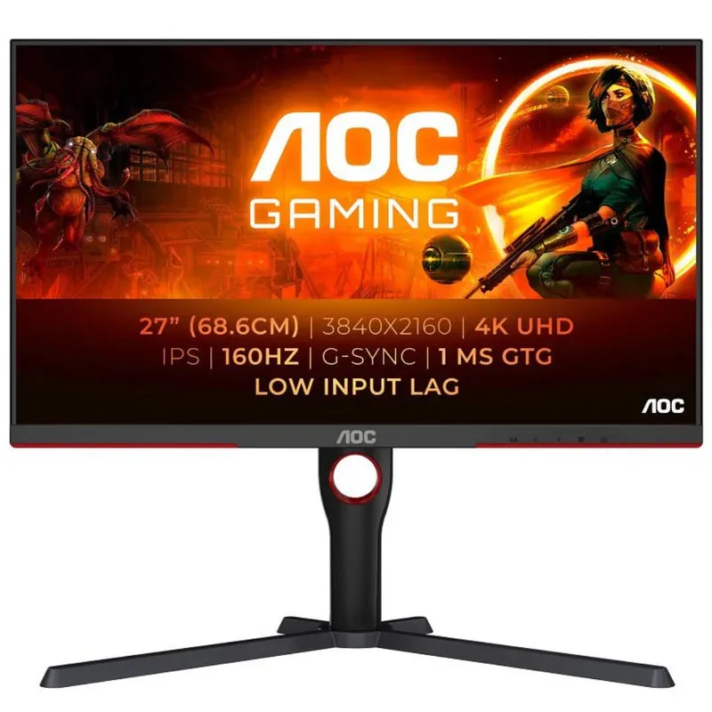 【QD Mini-LED 量子點背光技術】 AOC U27G3XM 電競顯示器 (27吋 / 4K UHD [3840 x 2160] / 160Hz / Mini LED 576 zones / Fast IPS / DisplayHDR 1000 / G-Sync Compatible + AMD FreeSync Premium / HDMI 2.1)