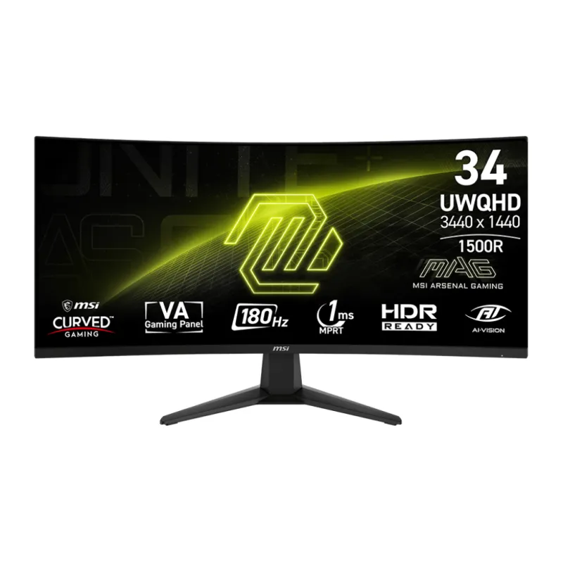 MSI 微星 MAG 346CQ MONITOR 曲面電競顯示器 (34 吋 UWQHD 180Hz 1ms VA Curved 1500R) - 3440 x 1440 (Copy)