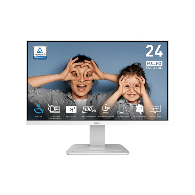 [最新優惠] MSI 微星 Pro MP2412W MONITOR 專業護眼平面顯示器 (24 吋 100Hz 1ms MPRT Less Blue Light) - 1920 x 1080