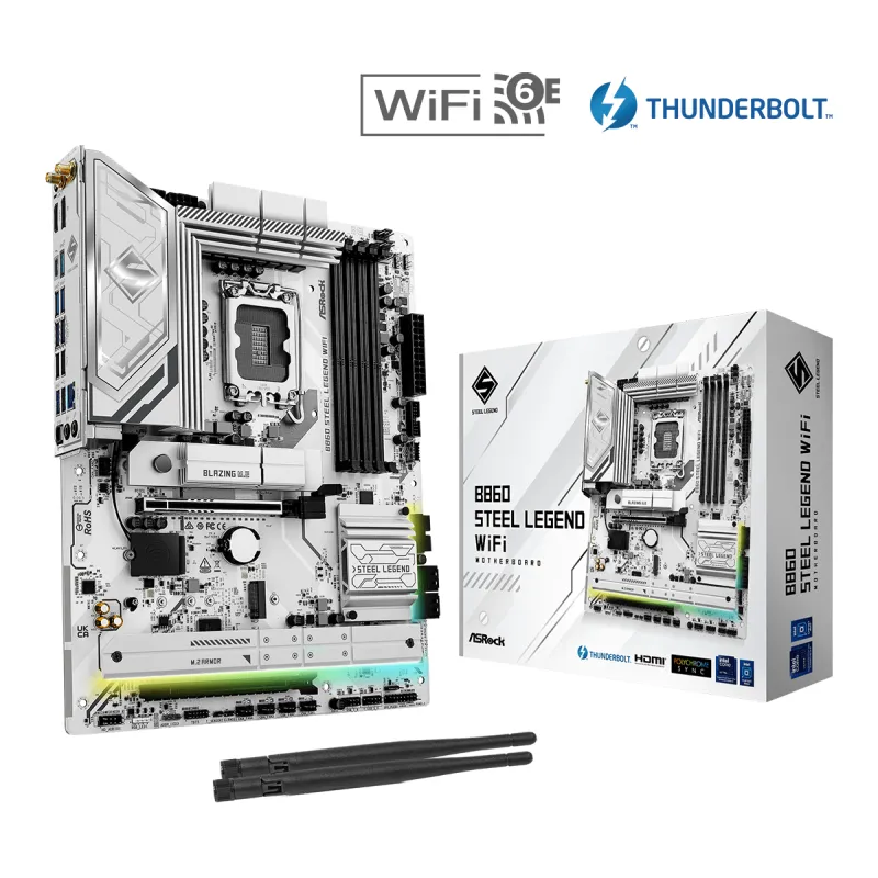 ASRock 華擎 B860 Steel Legend WiFi ATX 白色主機板