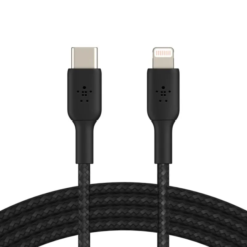 Belkin Boost Charge Lightning 至 USB-C 編織充電線 - 黑色 / 1M
