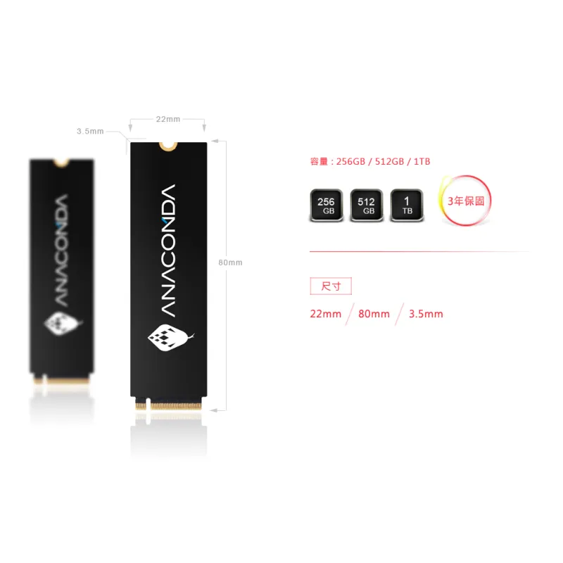 ANACOMDA i2 512/1TB M.2 NVMe PCIe 3.0 x4 SSD - 512GB