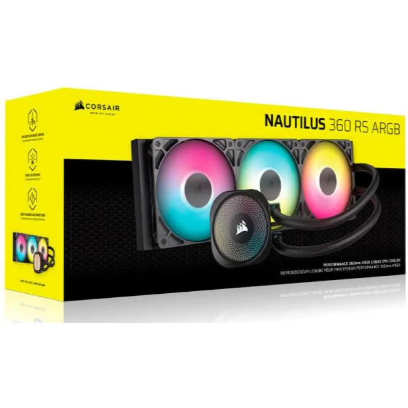 Corsair NAUTILUS 360 RS ARGB 360mm 水冷散熱器 - (黑/白) - 白色