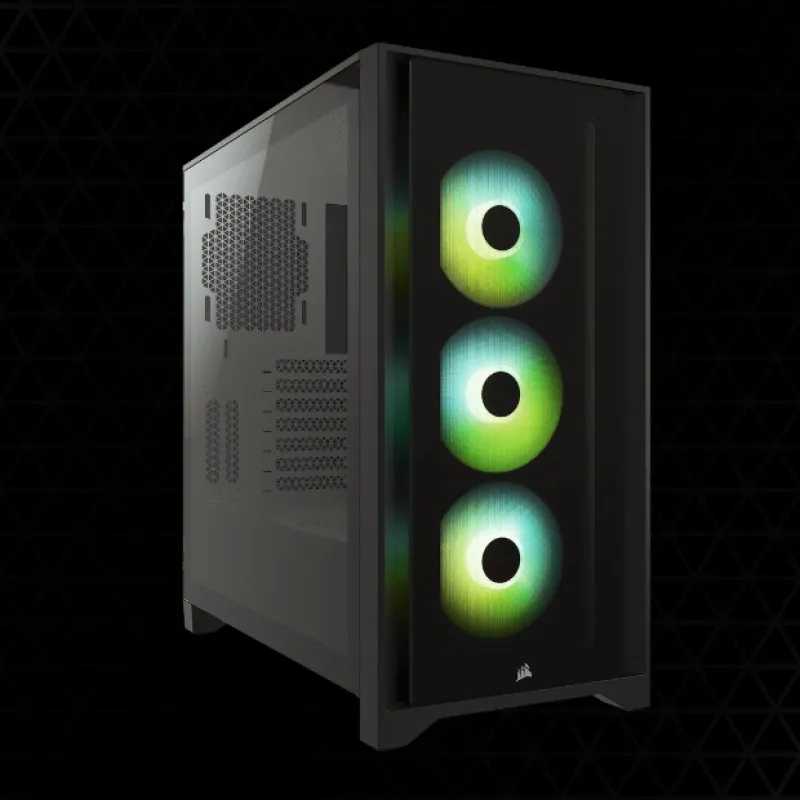 Corsair iCUE 4000X RGB Tempered Glass Mid-Tower ATX CASE - 黑色