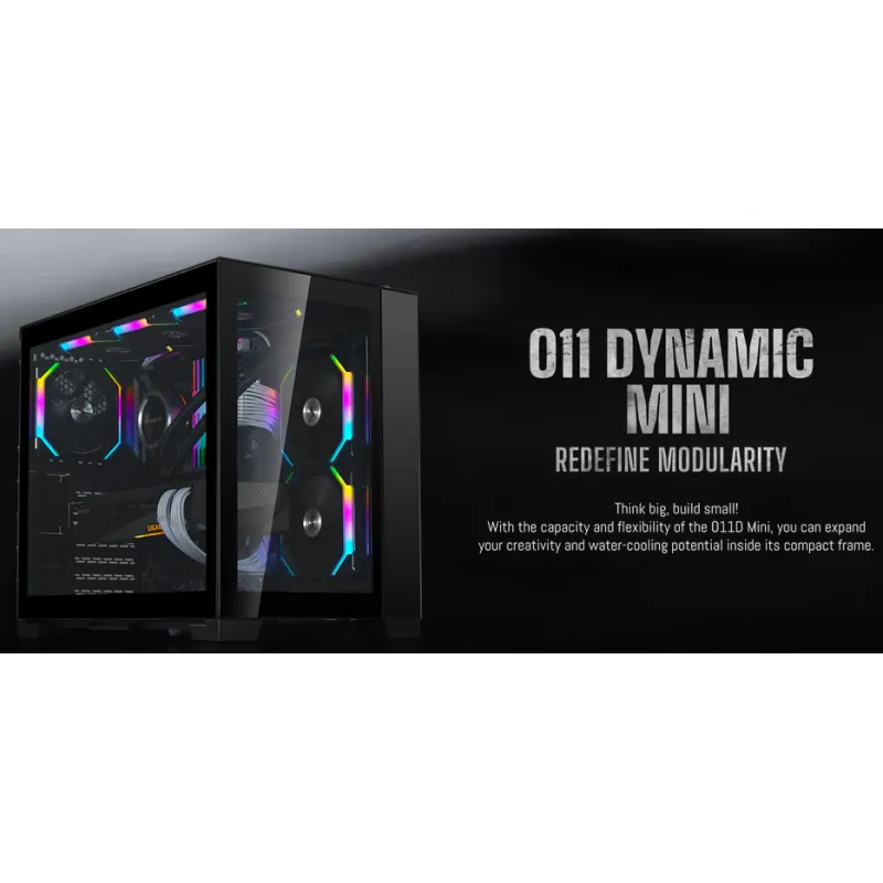 Lian Li PC-O11 Dynamic mini ATX V2 Case (Snow White/ Black) - 黑色