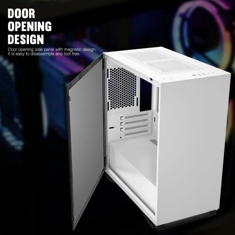 darkFlash DLM22 NINT White 強化玻璃側門 MATX 機箱