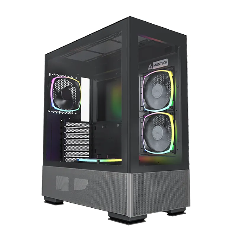 MONTECH SKY TWO ARGB ATX 機箱 (黑/藍/白) - 黑色