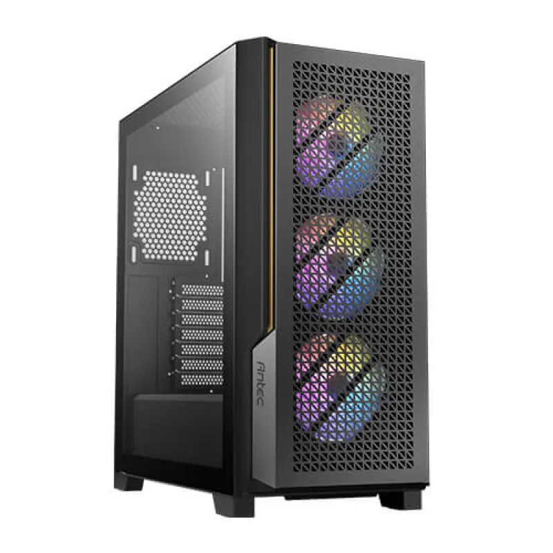 (內附3隻風扇) Antec P20C E-ATX機箱 (黑/白) ARGB/淨色 強化玻璃側板 - 黑色