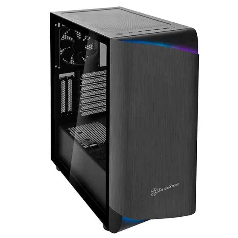 SilverStone SETA A1 鋁面板鋼製機身ATX (黑/銀/玫瑰金) - 銀色
