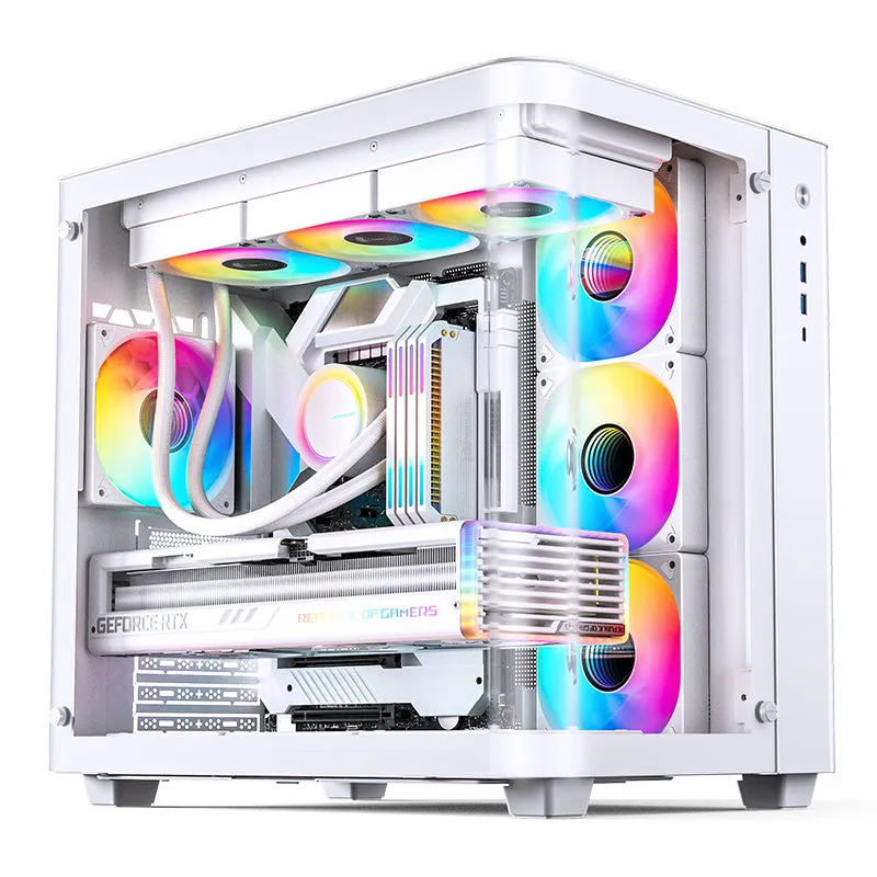 【附送3把風扇】JONSBO TK-3 Computer Case 曲面海景房 ATX機箱 (支持ATX 背插式主板) - 黑色