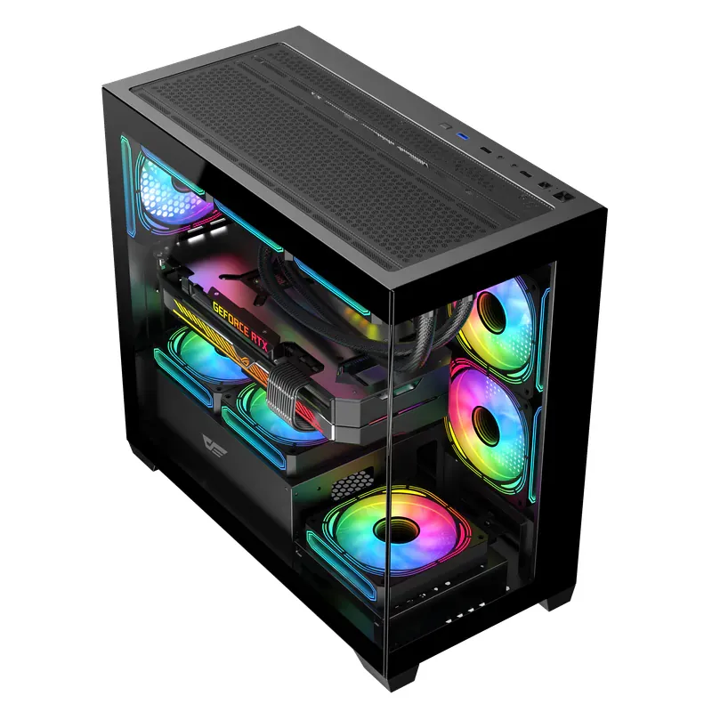 DarkFlash DS900M M-ATX Case 無側柱海景機箱 - DS900M 淨機箱 (不含風扇)
