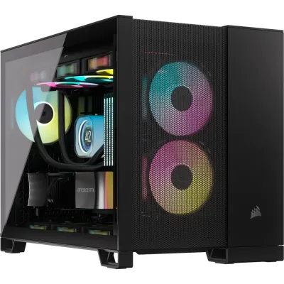 CORSAIR 2500D Airflow MATX 中塔機箱 強化玻璃 Dual Chamber - 黑色