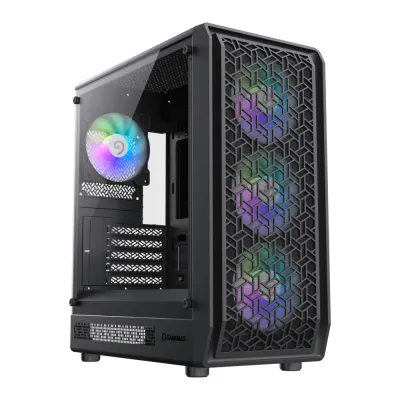 [附送四把風扇] GAMEMAX Forge MB Black MATX機箱 (黑) - 黑色