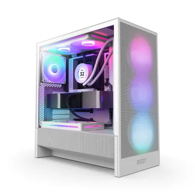NZXT H5 FLOW RGB (2024) Mid-Tower ATX Case (黑/白) - 白色