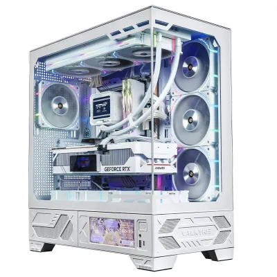 【八週年大激減】VALKYRIE VK03-M MATX 背插機箱 6.2吋輕觸式屏幕 黑/白 - 白色