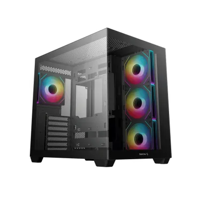 DEEPCOOL CG530 4F ATX  CASE 機箱 支援背插底板 黑/白 (內附4把ARGB風扇) - 黑色
