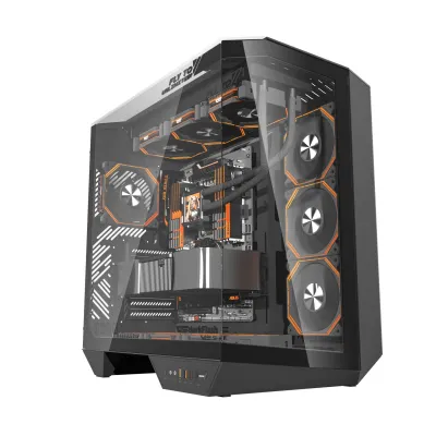 【八週年大激減】【預裝4把ARGB風扇】Darkflash DY470 ATX 機箱  【支援ATX背插底板】 - 黑色