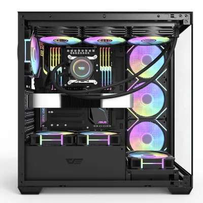 【八週年大激減】【跟四把風扇】DARKFLASH DS900 Glass窄身全海景 MID-TOWER ATX CASE - 黑色