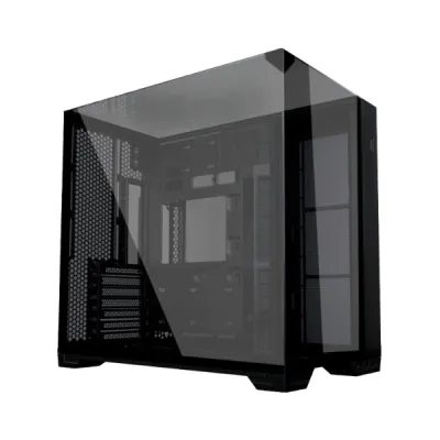 Lian Li 聯力 O11 VISION COMPACT GLASS OR MESH E-ATX Mid Tower 機箱 (黑/白) - 黑色