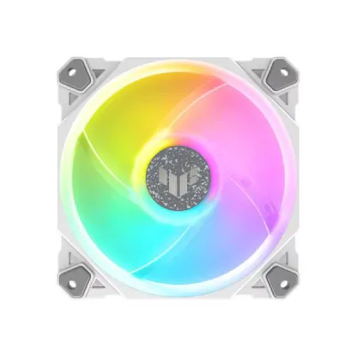 ASUS TUF Gaming TF120 ARGB White Edition 120mm 流體動力軸承機箱風扇 - Single Pack 單件