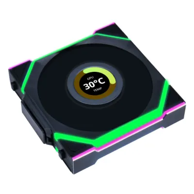 LIAN LI UNI FAN 12SL WIRELESS 120mm 積木風扇 黑 / 白 Single / 3 Pack - 黑色 / Single Pack 單件